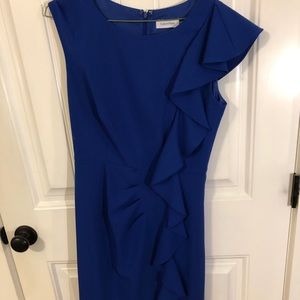 Blue Side Ruched Dress